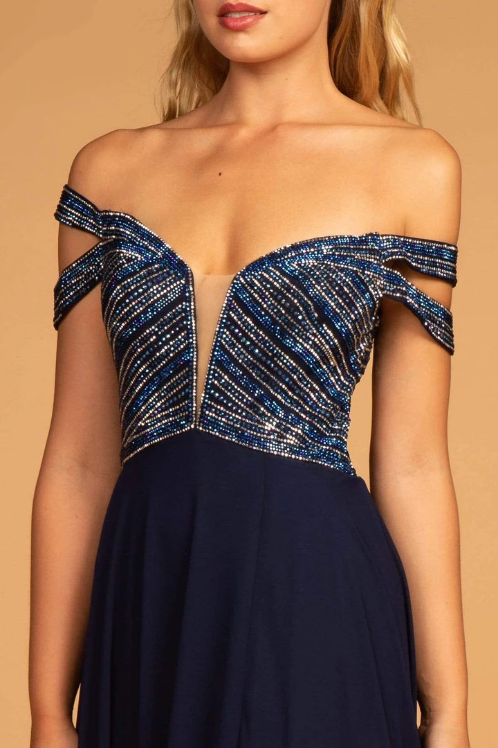 Elizabeth K - GL2527 Jeweled Bodice Plunging Off Shoulder Gown Formal Gowns 9 Elizabeth K - GL2527 Jeweled Bodice Plunging Off Shoulder Gown Formal Gowns