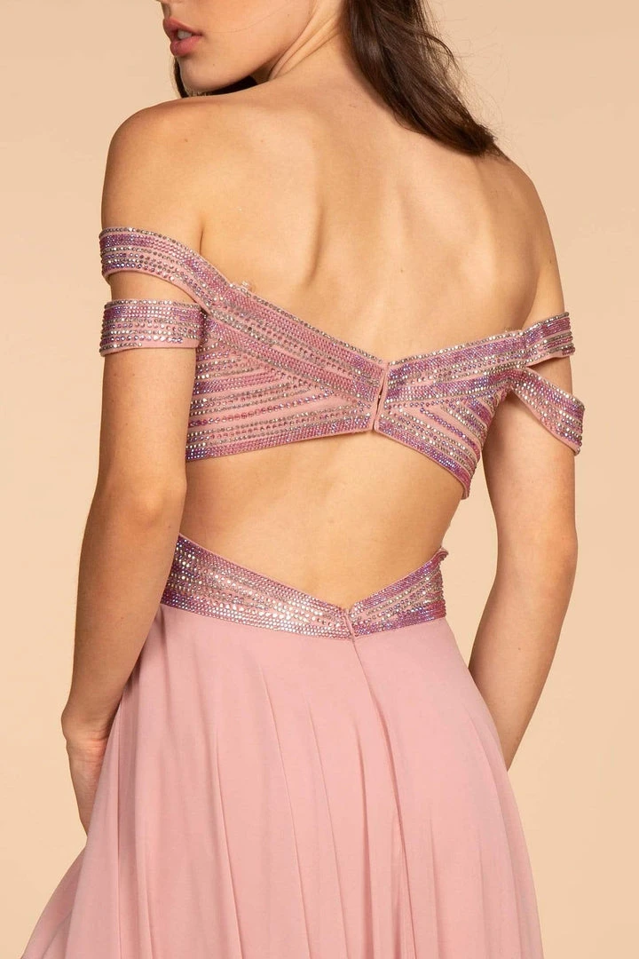 Elizabeth K - GL2527 Jeweled Bodice Plunging Off Shoulder Gown Formal Gowns 6 Elizabeth K - GL2527 Jeweled Bodice Plunging Off Shoulder Gown Formal Gowns