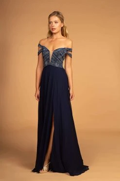 Elizabeth K - GL2527 Jeweled Bodice Plunging Off Shoulder Gown Formal Gowns 14 Elizabeth K - GL2527 Jeweled Bodice Plunging Off Shoulder Gown Formal Gowns
