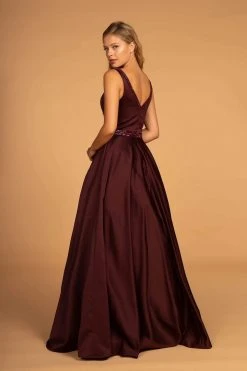 Elizabeth K - GL2532 Sleeveless Deep V-Neck Satin Ballgown Formal Gowns 16 Elizabeth K - GL2532 Sleeveless Deep V-Neck Satin Ballgown Formal Gowns