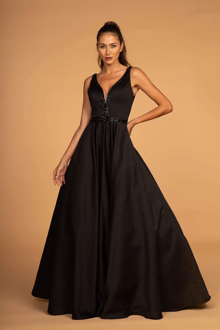 Elizabeth K - GL2532 Sleeveless Deep V-Neck Satin Ballgown Formal Gowns 3 Elizabeth K - GL2532 Sleeveless Deep V-Neck Satin Ballgown Formal Gowns