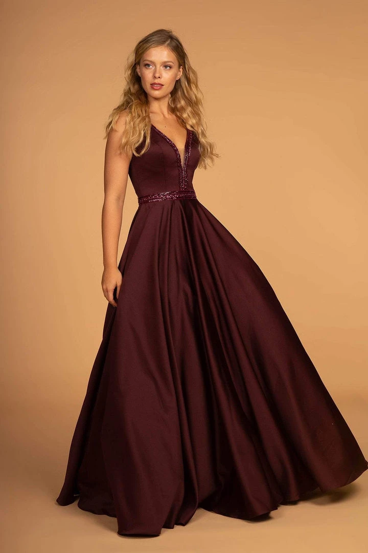 Elizabeth K - GL2532 Sleeveless Deep V-Neck Satin Ballgown Formal Gowns 7 Elizabeth K - GL2532 Sleeveless Deep V-Neck Satin Ballgown Formal Gowns