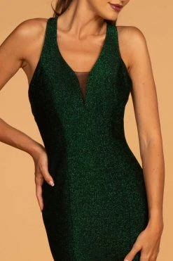Elizabeth K - GL2549 V-neck Shimmer Fabric Mermaid Dress 28 Elizabeth K - GL2549 V-neck Shimmer Fabric Mermaid Dress