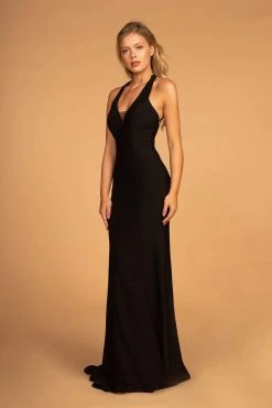 Elizabeth K - GL2549 V-neck Shimmer Fabric Mermaid Dress