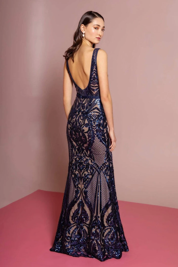Formal Gowns Elizabeth K - GL2551 Beaded And Sequin Applique Nude Illusion Gown 11 Formal Gowns Elizabeth K - GL2551 Beaded And Sequin Applique Nude Illusion Gown