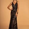 Formal Gowns Elizabeth K - GL2551 Beaded And Sequin Applique Nude Illusion Gown