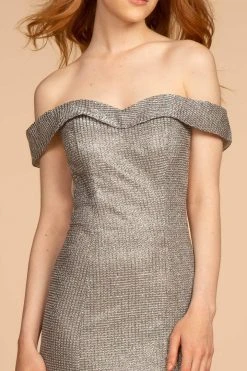 Elizabeth K - GL2562 Glitter Crepe Off-Shoulder Mermaid Dress 16 Elizabeth K - GL2562 Glitter Crepe Off-Shoulder Mermaid Dress