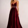 Elizabeth K - GL2584 Illusion Plunging Neck Sleeveless Velvet Gown 2 Elizabeth K - GL2584 Illusion Plunging Neck Sleeveless Velvet Gown