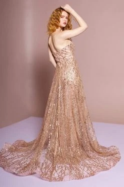 Formal Gowns Elizabeth K - GL2587 Strapless Sequined Evening Dress