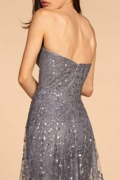 Formal Gowns Elizabeth K - GL2587 Strapless Sequined Evening Dress