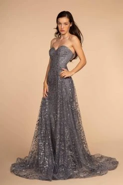 Formal Gowns Elizabeth K - GL2587 Strapless Sequined Evening Dress