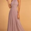 Elizabeth K - GL2605 Lace Halter Chiffon A-line Dress Formal Gowns 2 Elizabeth K - GL2605 Lace Halter Chiffon A-line Dress Formal Gowns
