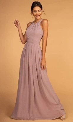 Elizabeth K - GL2605 Lace Halter Chiffon A-line Dress Formal Gowns