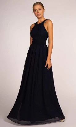 Elizabeth K - GL2605 Lace Halter Chiffon A-line Dress Formal Gowns