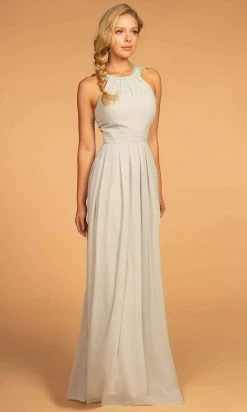 Elizabeth K - GL2605 Lace Halter Chiffon A-line Dress Formal Gowns