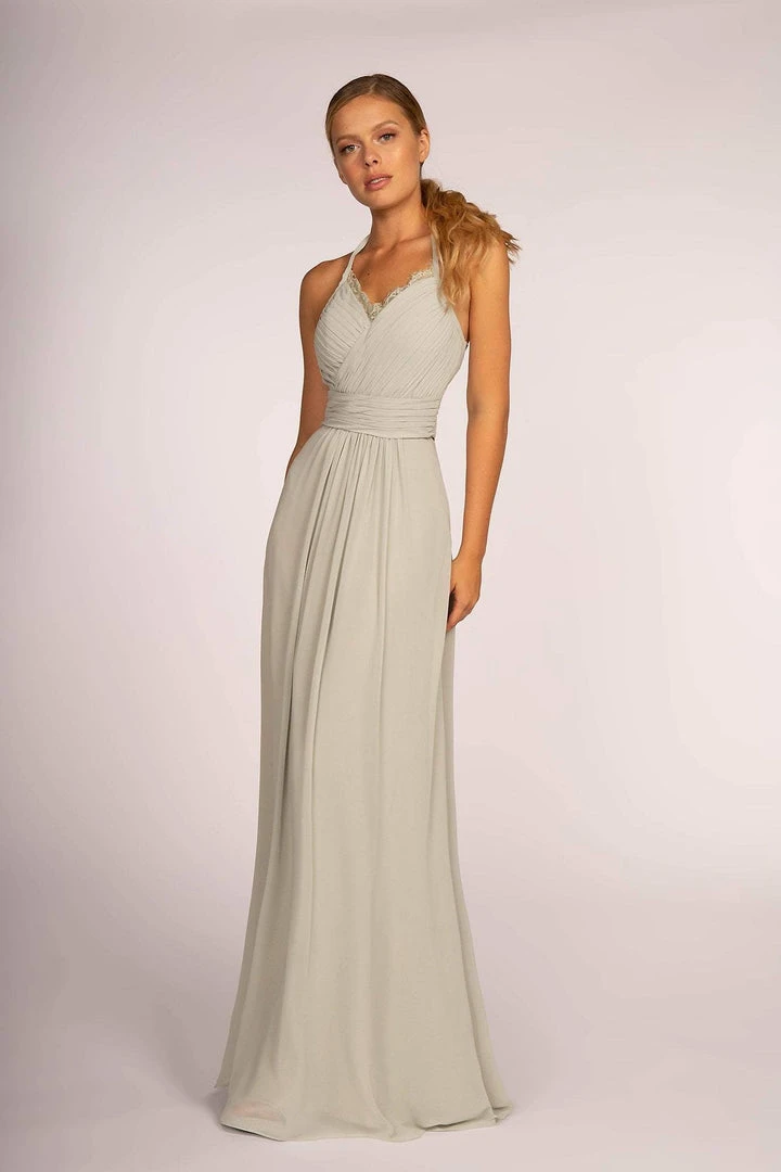 Formal Gowns Elizabeth K - GL2606 Lace Pleated Halter Chiffon A-line Dress 11 Formal Gowns Elizabeth K - GL2606 Lace Pleated Halter Chiffon A-line Dress