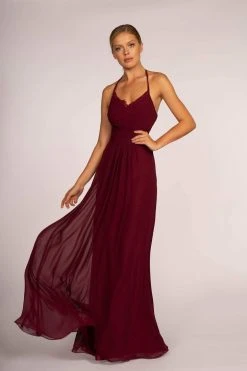 Formal Gowns Elizabeth K - GL2606 Lace Pleated Halter Chiffon A-line Dress 16 Formal Gowns Elizabeth K - GL2606 Lace Pleated Halter Chiffon A-line Dress