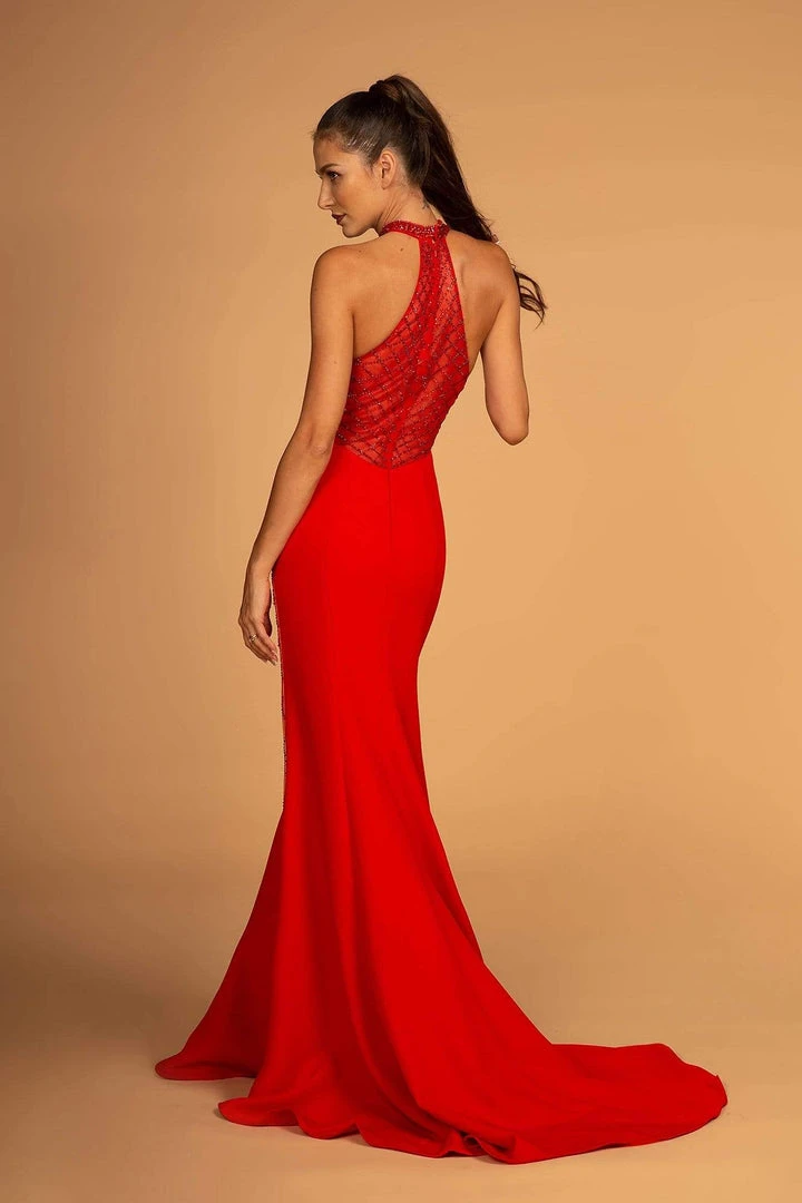Formal Gowns Elizabeth K - GL2640 Embellished High Halter Jersey Trumpet Dress 4 Formal Gowns Elizabeth K - GL2640 Embellished High Halter Jersey Trumpet Dress