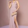 Formal Gowns Elizabeth K - GL2668 Plunging Halter Dress With Slit 1 Formal Gowns Elizabeth K - GL2668 Plunging Halter Dress With Slit