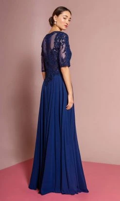 Elizabeth K - GL2681 Half Sleeve Embroidered Illusion Lace Gown Formal Gowns 17 Elizabeth K - GL2681 Half Sleeve Embroidered Illusion Lace Gown Formal Gowns