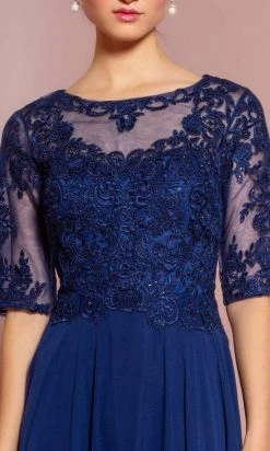 Elizabeth K - GL2681 Half Sleeve Embroidered Illusion Lace Gown Formal Gowns 18 Elizabeth K - GL2681 Half Sleeve Embroidered Illusion Lace Gown Formal Gowns