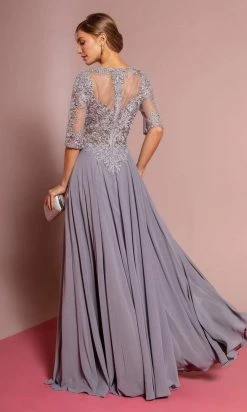 Elizabeth K - GL2681 Half Sleeve Embroidered Illusion Lace Gown Formal Gowns 20 Elizabeth K - GL2681 Half Sleeve Embroidered Illusion Lace Gown Formal Gowns
