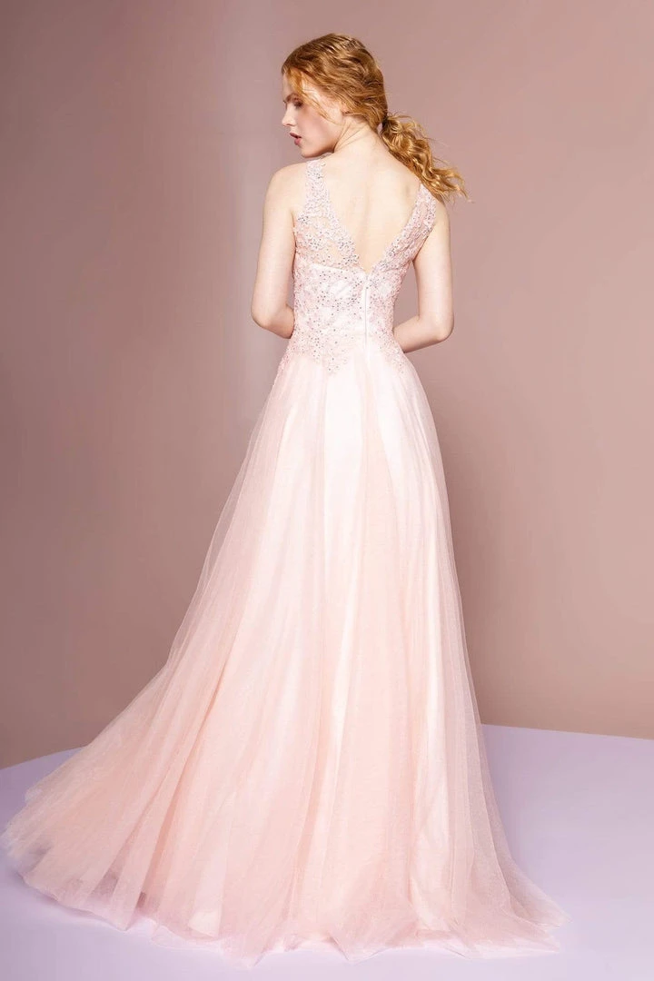 Formal Gowns Elizabeth K - GL2693 Beaded Lace A-Line Evening Dress 8 Formal Gowns Elizabeth K - GL2693 Beaded Lace A-Line Evening Dress