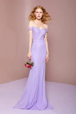 Formal Gowns Elizabeth K - GL2697 Off Shoulder Lace Bodice Mermaid Gown 16 Formal Gowns Elizabeth K - GL2697 Off Shoulder Lace Bodice Mermaid Gown