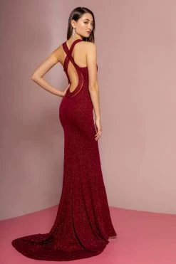 Formal Gowns Elizabeth K - GL2704 Glitter Crepe Deep V-neck Trumpet Dress 11 Formal Gowns Elizabeth K - GL2704 Glitter Crepe Deep V-neck Trumpet Dress