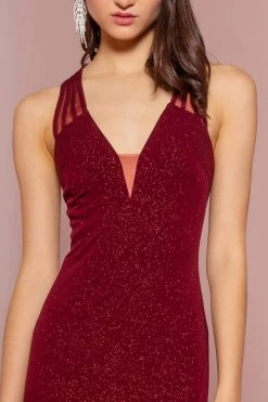 Formal Gowns Elizabeth K - GL2704 Glitter Crepe Deep V-neck Trumpet Dress 12 Formal Gowns Elizabeth K - GL2704 Glitter Crepe Deep V-neck Trumpet Dress