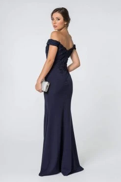 Elizabeth K - GL2708 Embroidered Off-Shoulder Jersey Trumpet Dress 22 Elizabeth K - GL2708 Embroidered Off-Shoulder Jersey Trumpet Dress