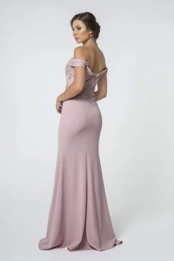 Elizabeth K - GL2708 Embroidered Off-Shoulder Jersey Trumpet Dress 19 Elizabeth K - GL2708 Embroidered Off-Shoulder Jersey Trumpet Dress