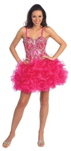 Cocktail Dresses Elizabeth K - GS1024 Organza Corset Style Ruffle Dress 10 Cocktail Dresses Elizabeth K - GS1024 Organza Corset Style Ruffle Dress