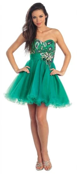 Cocktail Dresses Elizabeth K - GS1038 Embellished Strapless Sweetheart Cocktail Dress