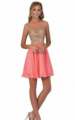 Cocktail Dresses Elizabeth K - GS1336 Sleeveless Embellished Cocktail Dress