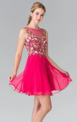 Elizabeth K - GS1429 Floral Embellished Cocktail Dress Cocktail Dresses 8 Elizabeth K - GS1429 Floral Embellished Cocktail Dress Cocktail Dresses