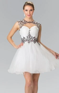 Cocktail Dresses Elizabeth K - GS1456 Sheer Ruched Cocktail Dress