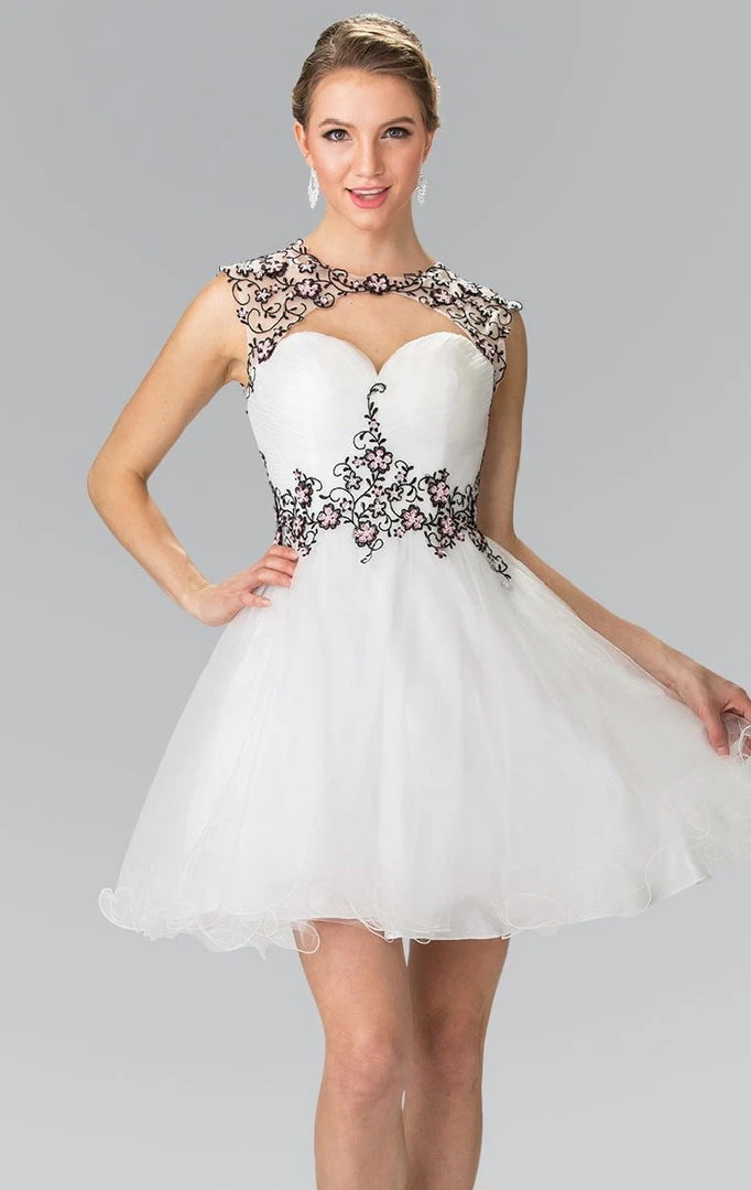 Cocktail Dresses Elizabeth K - GS1456 Sheer Ruched Cocktail Dress 3 Cocktail Dresses Elizabeth K - GS1456 Sheer Ruched Cocktail Dress