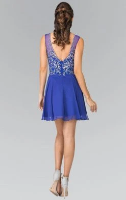 Elizabeth K - GS1467 Sleeveless V-Neck Cocktail Dress Cocktail Dresses