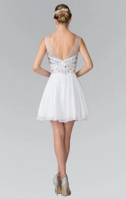 Elizabeth K - GS1467 Sleeveless V-Neck Cocktail Dress Cocktail Dresses