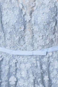 Elizabeth K - GS1604 Dimensional Floral Appliqued Lace Cocktail Dress Cocktail Dresses