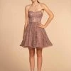Cocktail Dresses Elizabeth K - GS1611 Strapless Jeweled Lace A-Line Dress