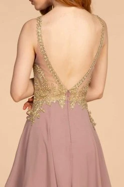 Cocktail Dresses Elizabeth K - GS1615 Gilt-Embroidered High Halter Chiffon Dress 17 Cocktail Dresses Elizabeth K - GS1615 Gilt-Embroidered High Halter Chiffon Dress