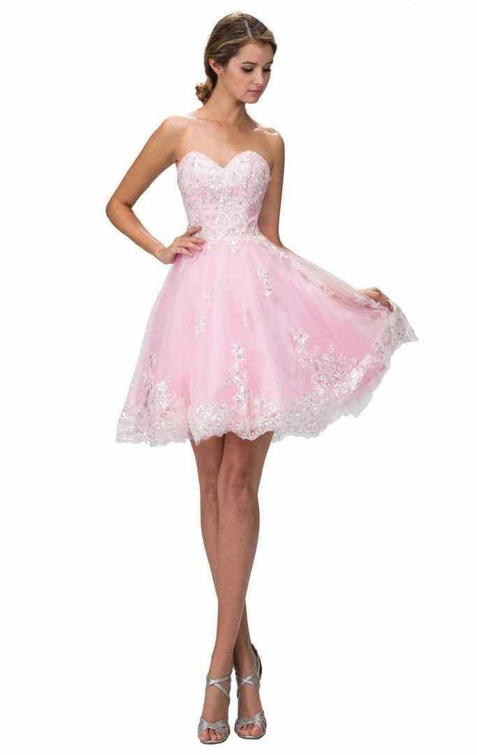 Cocktail Dresses Elizabeth K - GS2048 Sequined Strapless Cocktail Dress 5 Cocktail Dresses Elizabeth K - GS2048 Sequined Strapless Cocktail Dress