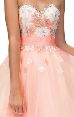 Elizabeth K - GS2131 Strapless Floral Cocktail Dress 11 Elizabeth K - GS2131 Strapless Floral Cocktail Dress