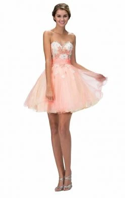 Elizabeth K - GS2131 Strapless Floral Cocktail Dress