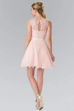 Cocktail Dresses Elizabeth K - GS2314 Sleeveless Lace Bodice A-Line Short Dress