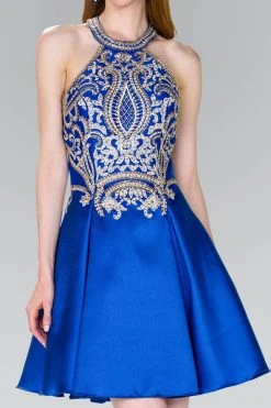 Elizabeth K - GS2389 Gilded Halter Mikado A-line Dress 13 Elizabeth K - GS2389 Gilded Halter Mikado A-line Dress