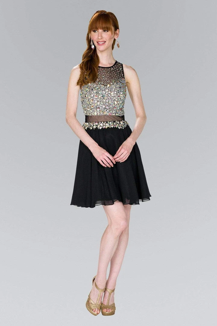 Cocktail Dresses Elizabeth K - GS2401 Beaded Jewel Neck Chiffon A-line Dress 3 Cocktail Dresses Elizabeth K - GS2401 Beaded Jewel Neck Chiffon A-line Dress