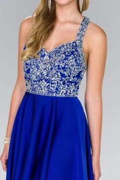 Cocktail Dresses Elizabeth K - GS2412 Beaded V-neck Chiffon A-line Dress